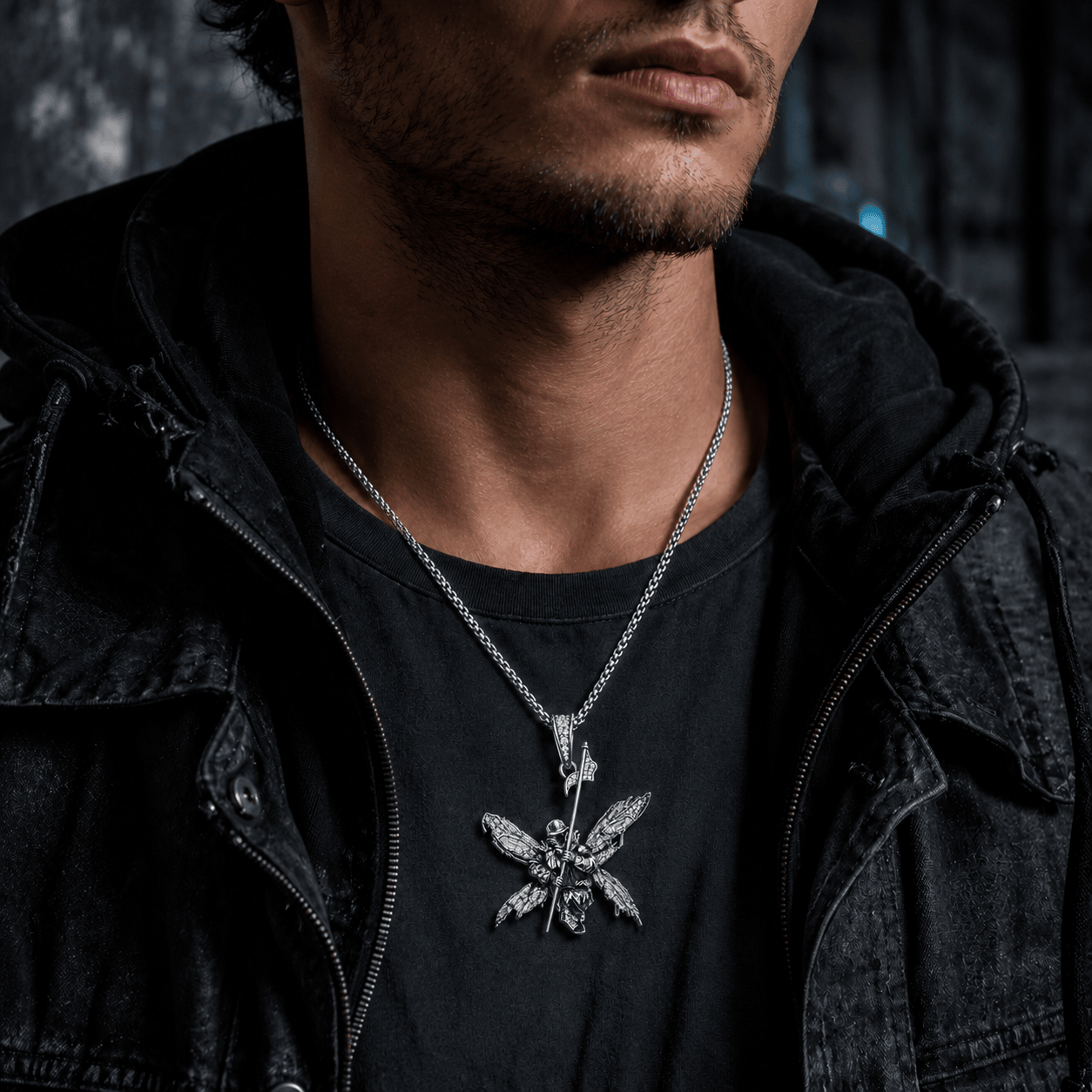 LKP Solid Sliver Chain with Diamond Pendant TTTT