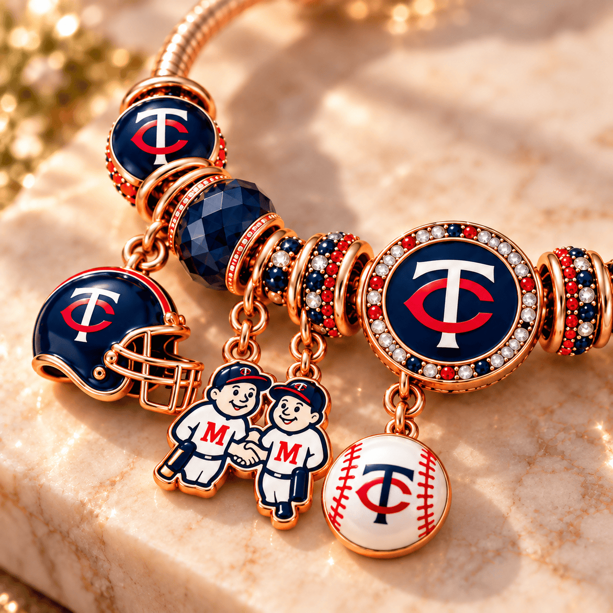 MNST Gold Charm Bracelet Set PNPA