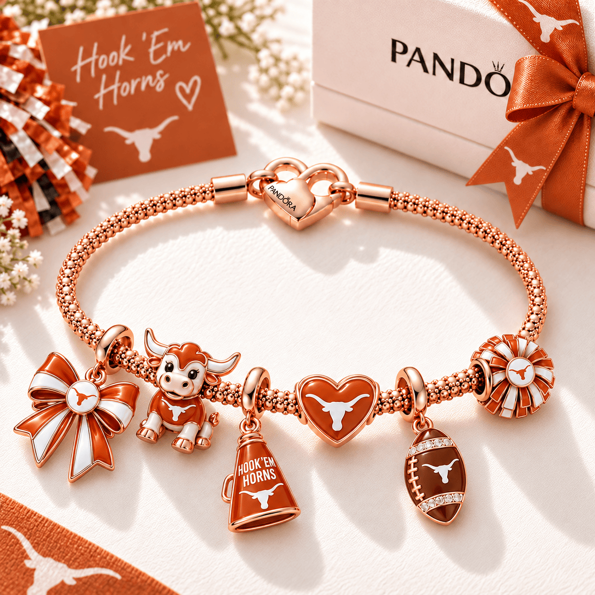 TLH Rose Gold Charm Bracelet Set TTTT