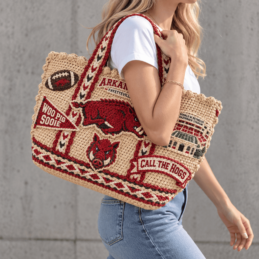 AKR Straw-Style Embellished Tote Bag HTTT