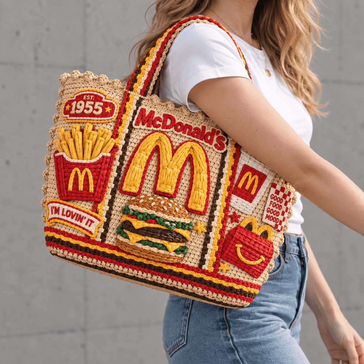 MDN Straw-Style Embellished Tote Bag NTKO