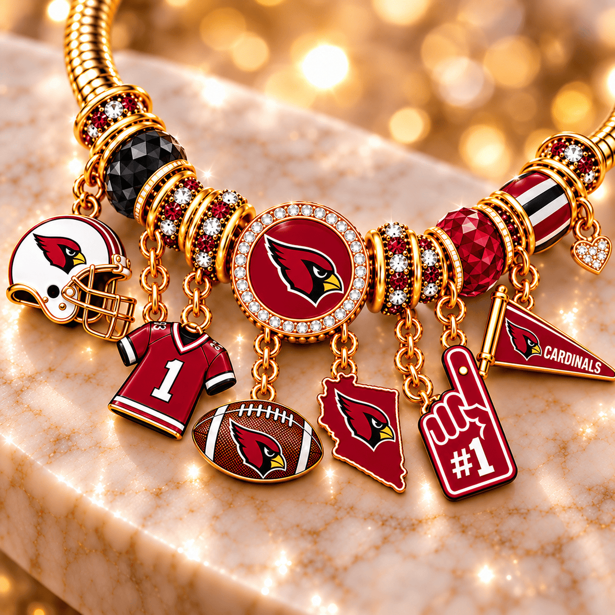 ARCD Gold Charm Bracelet Set PNPA