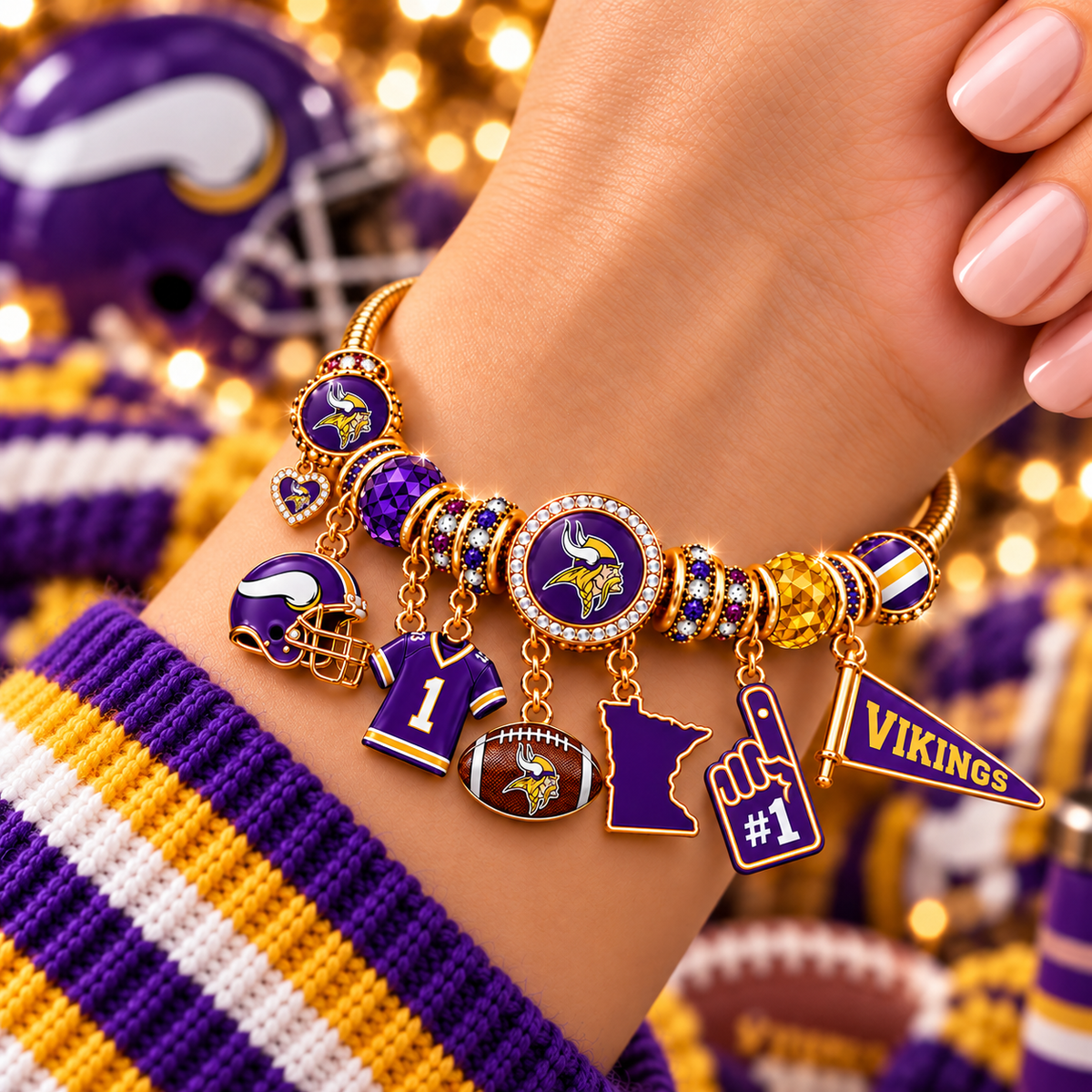 MNVK Gold Charm Bracelet Set PNPA