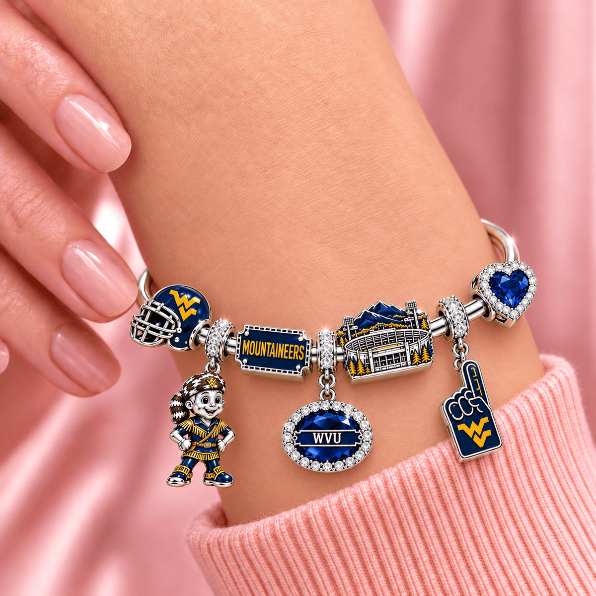 WVM Silver Charm Bracelet Set TMH