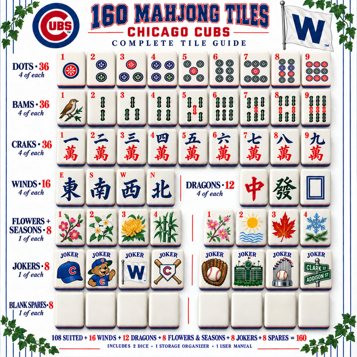 Premium CCC Mahjong Tiles Set TTMH