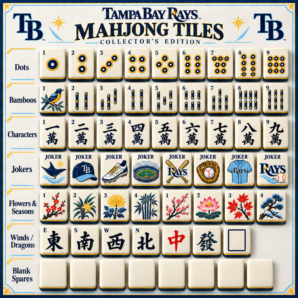 Premium TPBR Mahjong Tiles Set PVNA