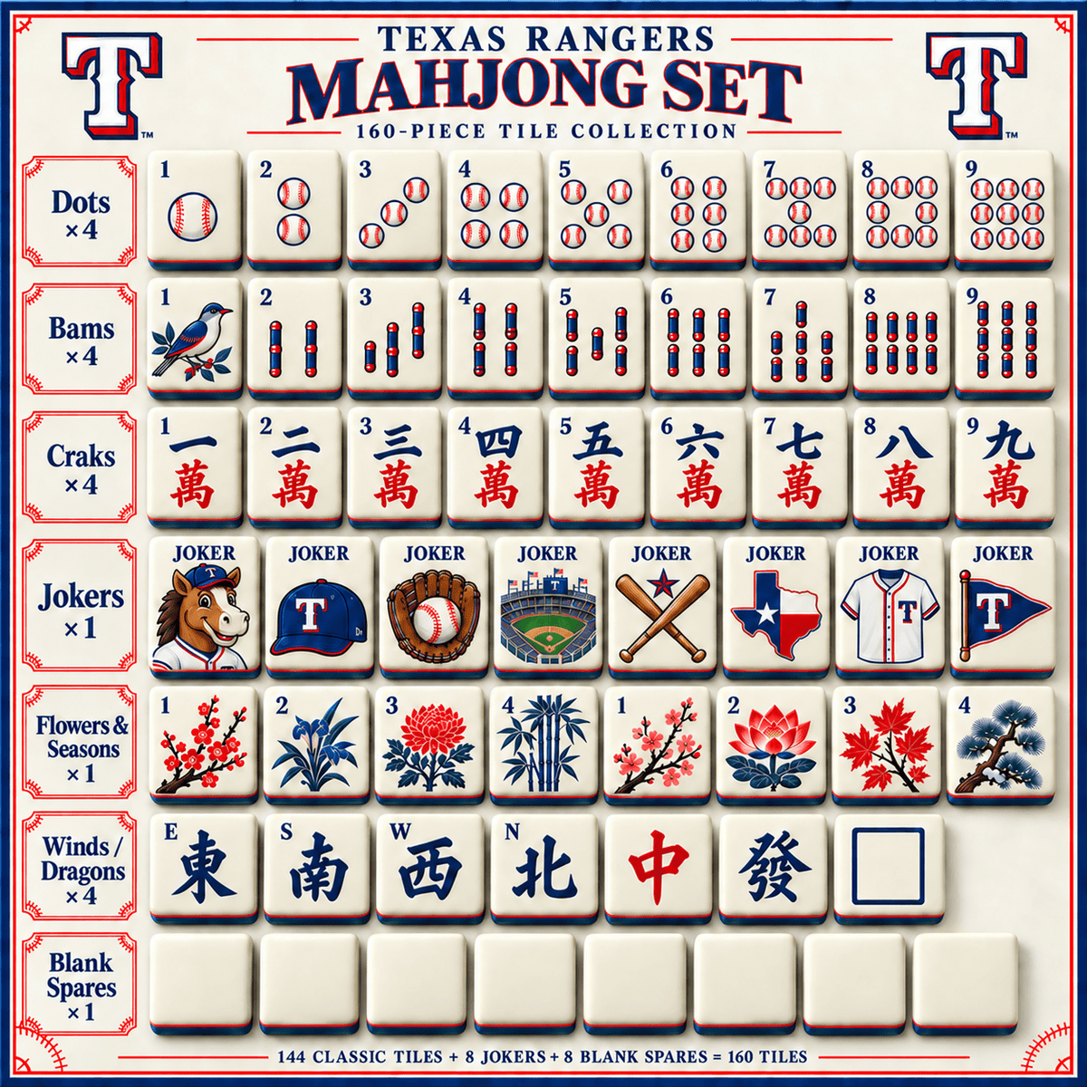 Premium TXG Mahjong Tiles Set PVNA
